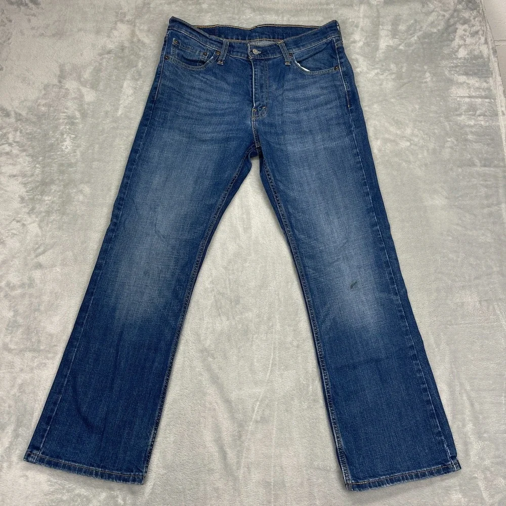 Levi's Jeans Mens 33x30 Blue Denim 527 Stretch Faded Mid Rise Slim Bootcut Leg